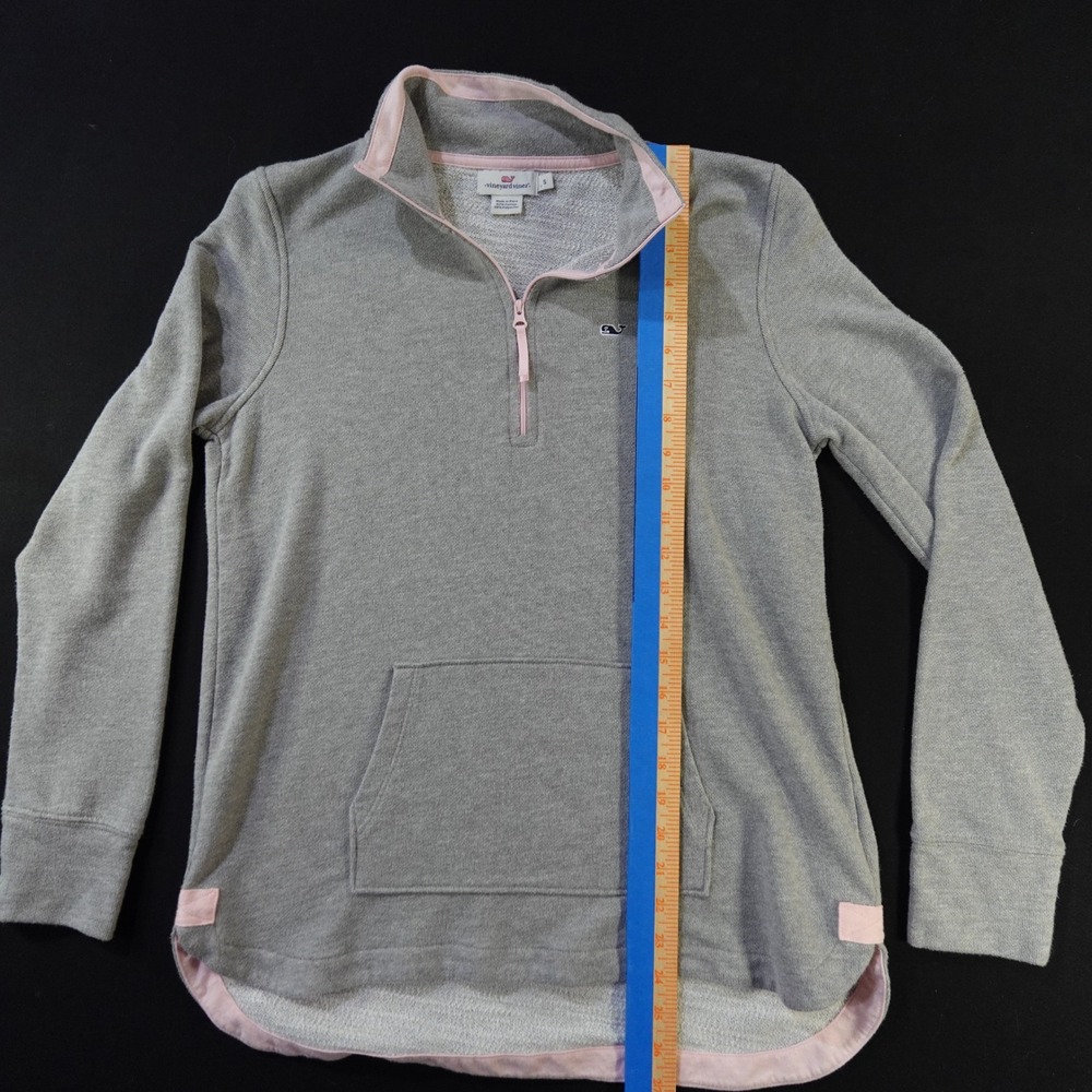Vineyard Vines Shep Shirt Gray Pink 1/4 Zip Pullover Sweatshirt Women's S - Picture 9 of 16